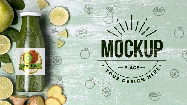 Delicious Detox Juice Concept Mock-Up Psd