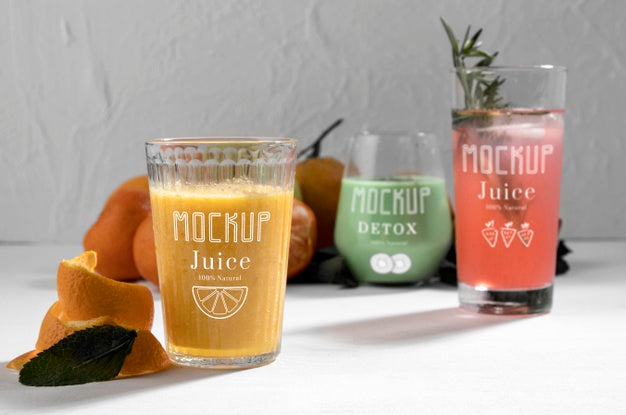 Delicious Detox Juice Concept Mock-Up Psd
