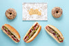 Delicious Fast Food On Plain Background Mock-Up Psd