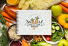 Delicious Fresh Vegetables With Notebook On Top Psd