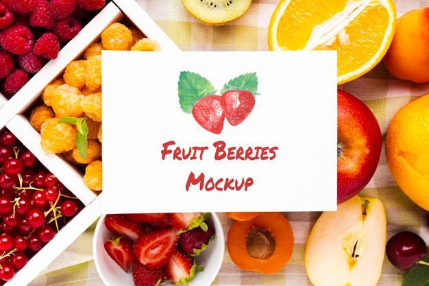 Delicious Fruits Concept Mock-Up Psd