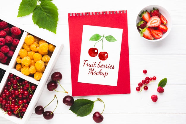 Delicious Fruits Concept Mock-Up Psd