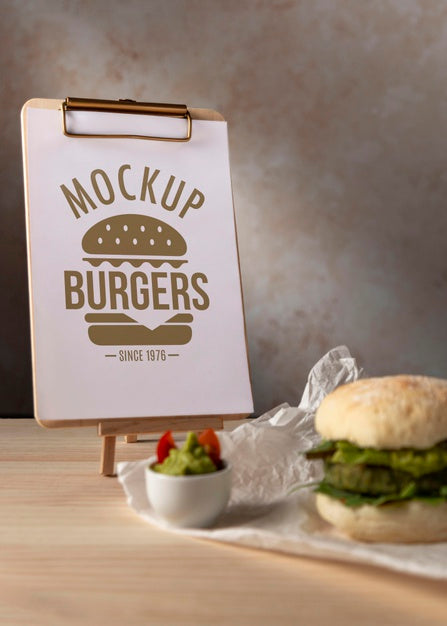 Delicious Hamburger Concept Mock-Up Psd