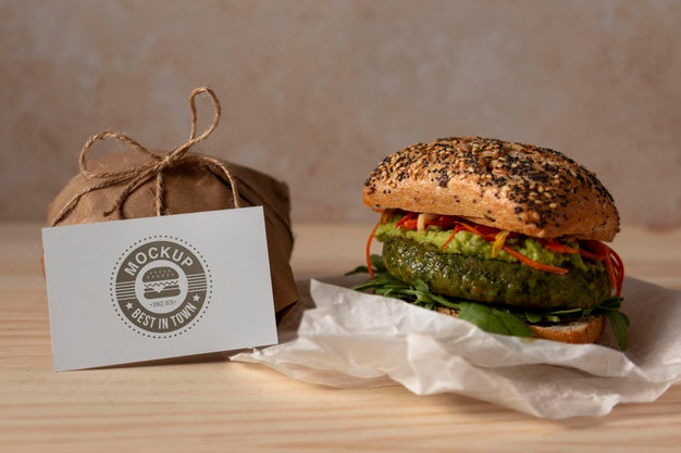 Delicious Hamburger Concept Mock-Up Psd