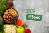Delicious Healthy Mixture Of Spices And Veggies Top View Psd