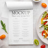 Delicious Healthy Salad Mock-Up Above View Psd
