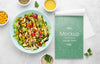 Delicious Healthy Salad Mock-Up Top View Psd