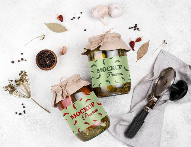 Delicious Homemade Preserves Concept Mock-Up Psd