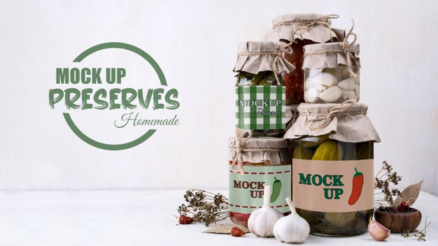 Delicious Homemade Preserves Concept Mock-Up Psd