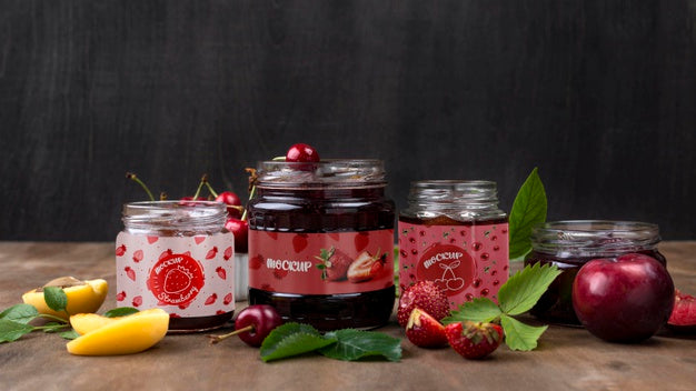 Delicious Homemade Preserves Concept Mock-Up Psd