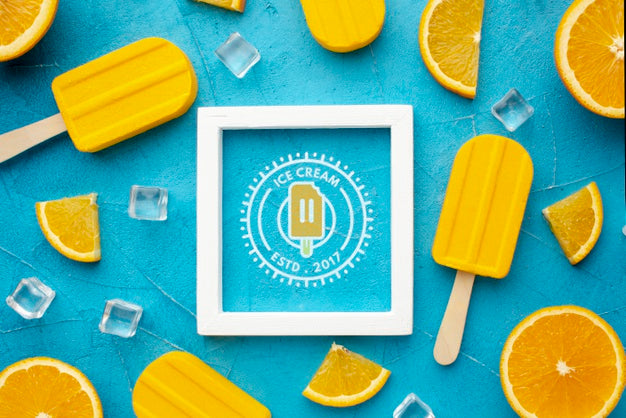 Delicious Ice Cream Concept Mock-Up Psd