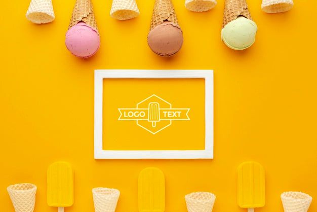 Delicious Ice Cream Concept Mock-Up Psd