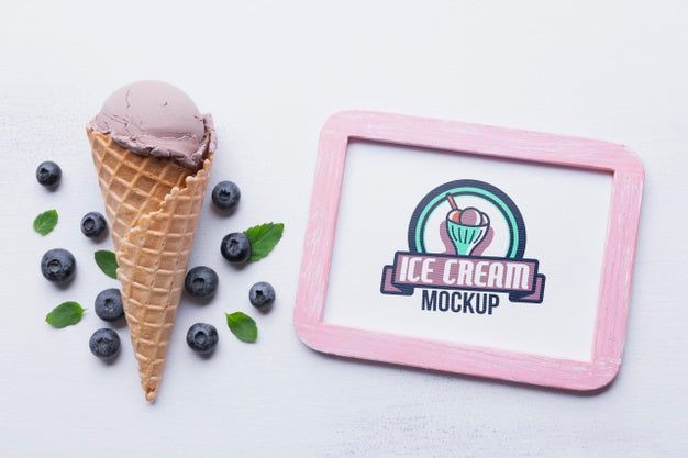 Delicious Ice Cream Concept Mock-Up Psd
