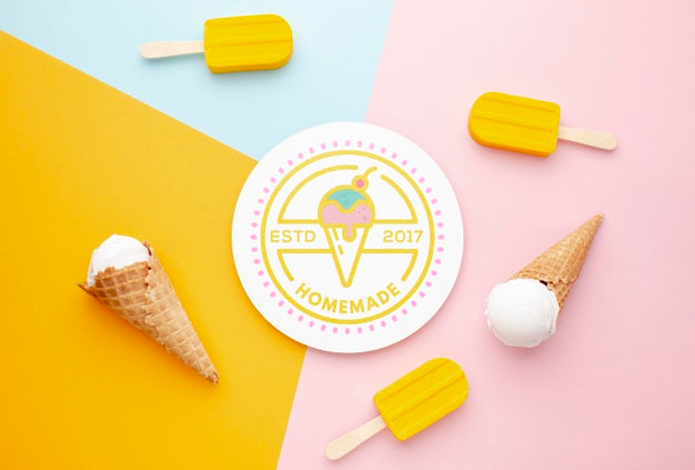 Delicious Ice Cream Concept Mock-Up Psd