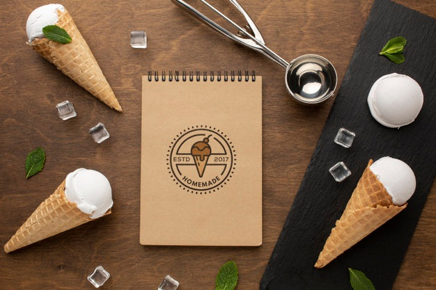 Delicious Ice Cream Concept Mock-Up Psd