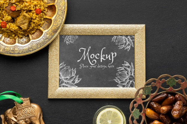 Delicious Indian Food With Mockup Psd