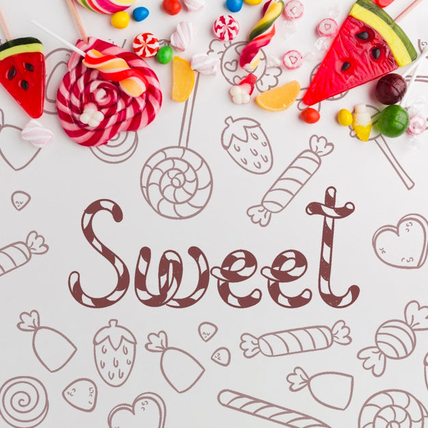 Delicious Lollipops On Table Psd