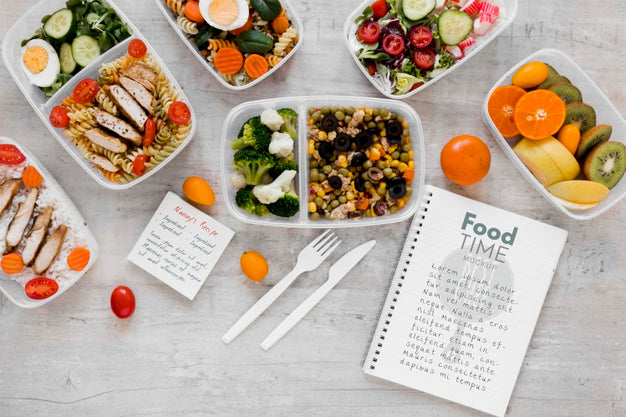 Delicious Meals And Notebook Mock-Up Psd