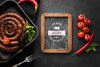 Delicious Meat Products With Chalkboard Mock-Up Psd