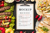 Delicious Meat Skewers Mock-Up And Clipboard Psd