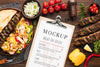 Delicious Meat Skewers Mock-Up Top View Psd