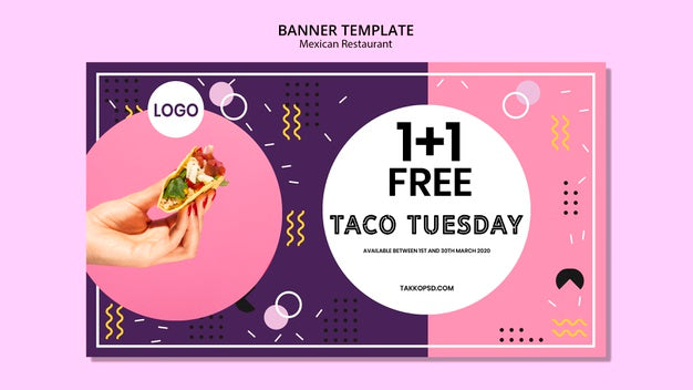 Delicious Mexican Food Banner Template Psd