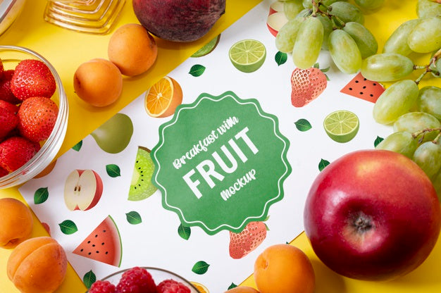 Delicious Morning Fruit Boost Of Energy Mock-Up Psd