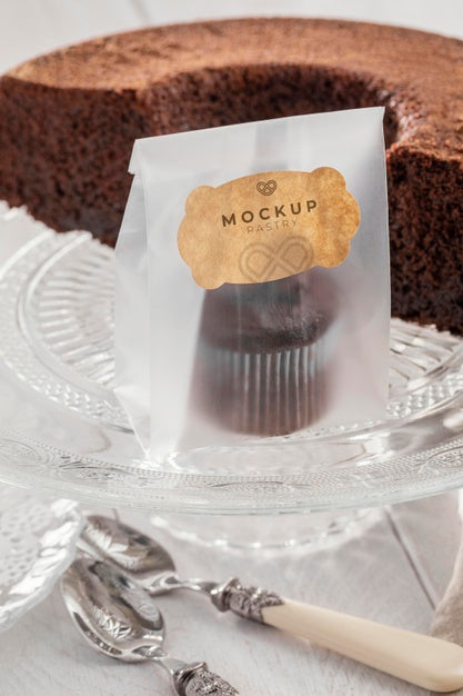 Delicious Pastry In Transparent Packaging Psd