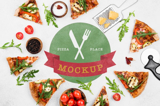 Delicious Pizza Concept Mock-Up Psd
