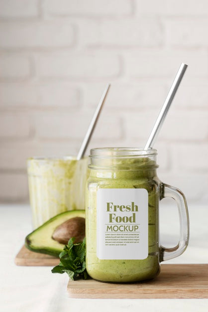 Delicious Vegan Smoothie In Mock-Up Recipient Arrangement Psd