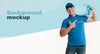 Delivery Man Holding A Bottle Of Water With Background Mock-Up Psd