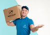 Delivery Man Holding A Box On His Shoulder Psd