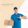 Delivery Man Holding A Bunch Of Pizza Boxes Psd