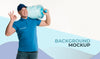 Delivery Man Next To Background Mock-Up Psd