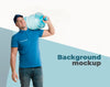 Delivery Man With Background Mock-Up Psd