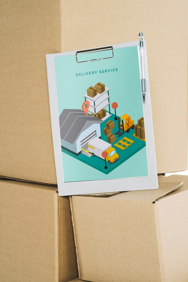 Delivery Mockup With Clipboard Psd