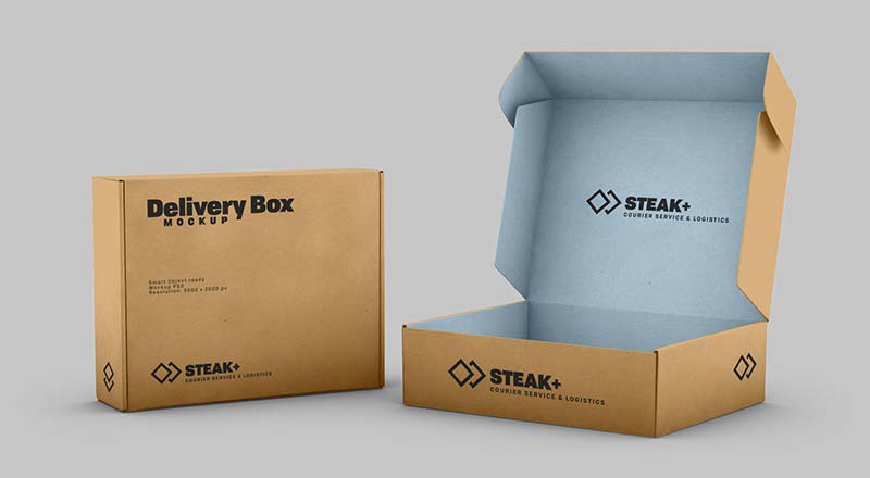 Delivery Shipping Box Mockup Psd