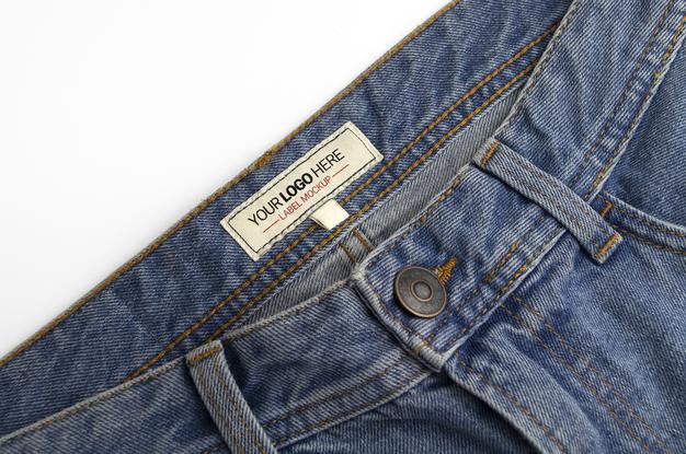 Denim Pants Label Mockup Psd