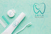 Dental Care Accessories With Mock-Up Psd