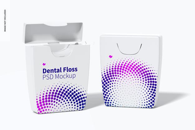 Dental Flosses Mockup, Opened And Closed Psd