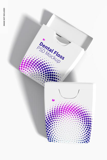 Dental Flosses Mockup, Top View Psd