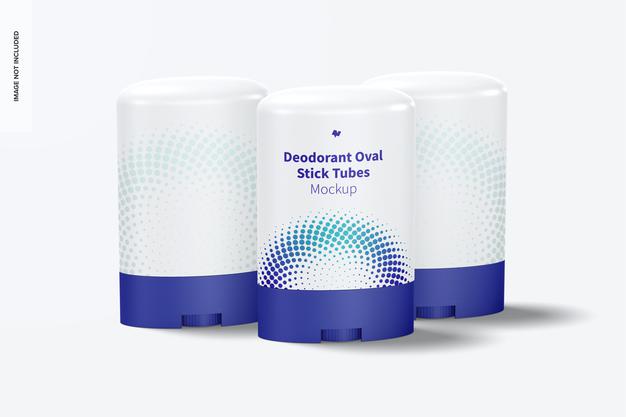 Deodorant Oval Stick Tubes Set Mockup Psd