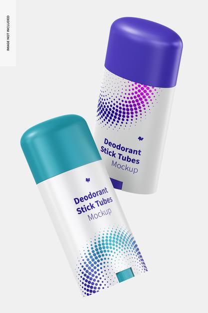 Deodorant Stick Tubes Mockup, Floating Psd