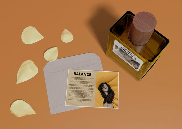 Descriptive Card For Perfume Bottle Psd