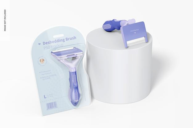 Deshedding Brushes Packaging Mockup Psd