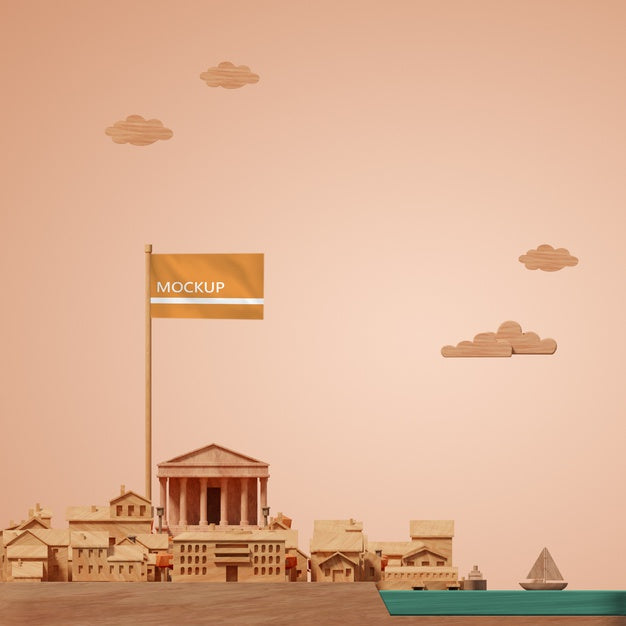 Design Of Cities World Day 3D Building Miniature Psd