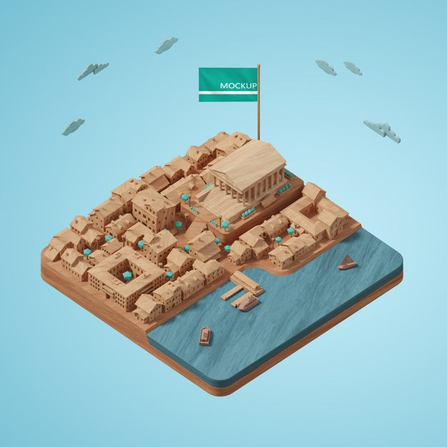 Design Of Cities World Day 3D Building Model Psd