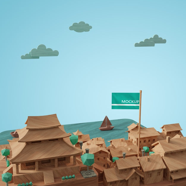 Design Of Cities World Day 3D Model Miniature Psd