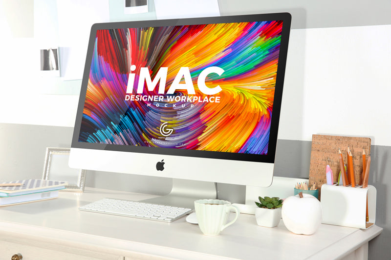 Designer Workplace With Imac Mockup 2018