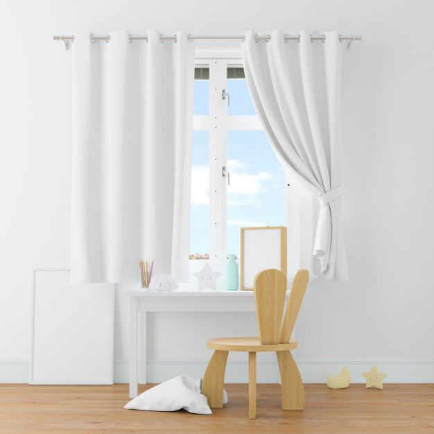 Desk And Chair In A White Room Psd